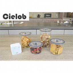 Cielob 真空キャニスター ラウンドタイプ(4点セット)＋電動ポンプ