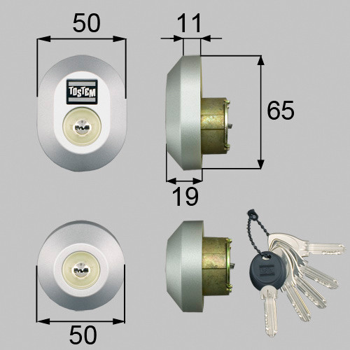 LIXIL・トステム ドア錠セット（ＭＩＷＡ ＤＮシリンダー）楕円 玄関 
