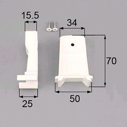 LIXIL・トステム 浴室中折ドア把手ブラケットセット（手掛け部台座） 浴室ドア部品 [DAJZ011]
