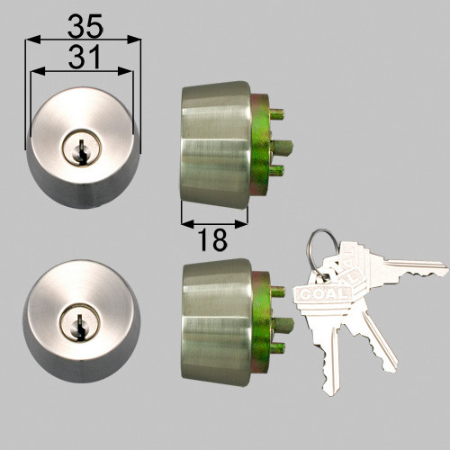 LIXIL・トステム 勝手口ドア錠セット（ＧＯＡＬ ピンシリンダー）丸型 勝手口ドア部品 [DEBZ0021]