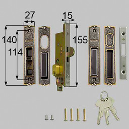 LIXIL・トステム 引戸合掌錠セット（ＷＥＳＴ ピンシリンダ－） 玄関引戸部品 [L2Y10]