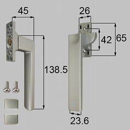 LIXIL・トステム 開きハンドル（左用） 窓（サッシ）部品 [BCP501AL ×1 BI123A×2]