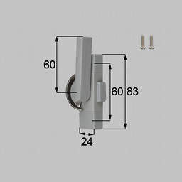 LIXIL・新日軽 クレセント（ロック付/ハンドル60mm） 窓（サッシ）部品(鍵・錠)[SVQJ63RS01×1 SVC836S01×2]