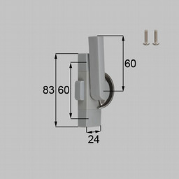 LIXIL・新日軽 クレセント（ロック付/ハンドル60mm） 窓（サッシ）部品(鍵・錠)[SVQJ63LS01×1 SVC836S01×2]