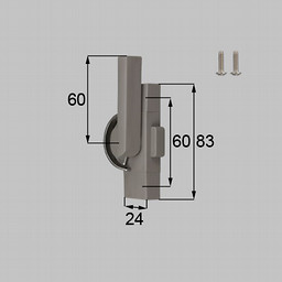LIXIL・新日軽 クレセント（ロック付/ハンドル60mm） 窓（サッシ）部品(鍵・錠)[SVQM63RS01×1 SVC836S01×2]