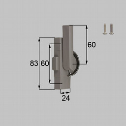 LIXIL・新日軽 クレセント（ロック付/ハンドル60mm） 窓（サッシ）部品(鍵・錠)[SVQM63LS01×1 SVC836S01×2]