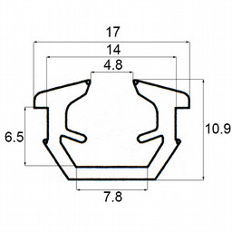 LIXIL・トステム １４ｍｍ溝幅用グレチャン（ガラス厚６～７ｍｍ用） 窓（サッシ）部品[SVTK784S01×10メートル巻]
