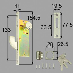 LIXIL・トステム 引戸戸先内外錠セット（エース ピンシリンダ－） 玄関引戸部品[D1X56×1]