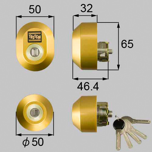 LIXIL・トステム ドア錠セット（ユーシン Ｗシリンダー） 玄関ドア部品 